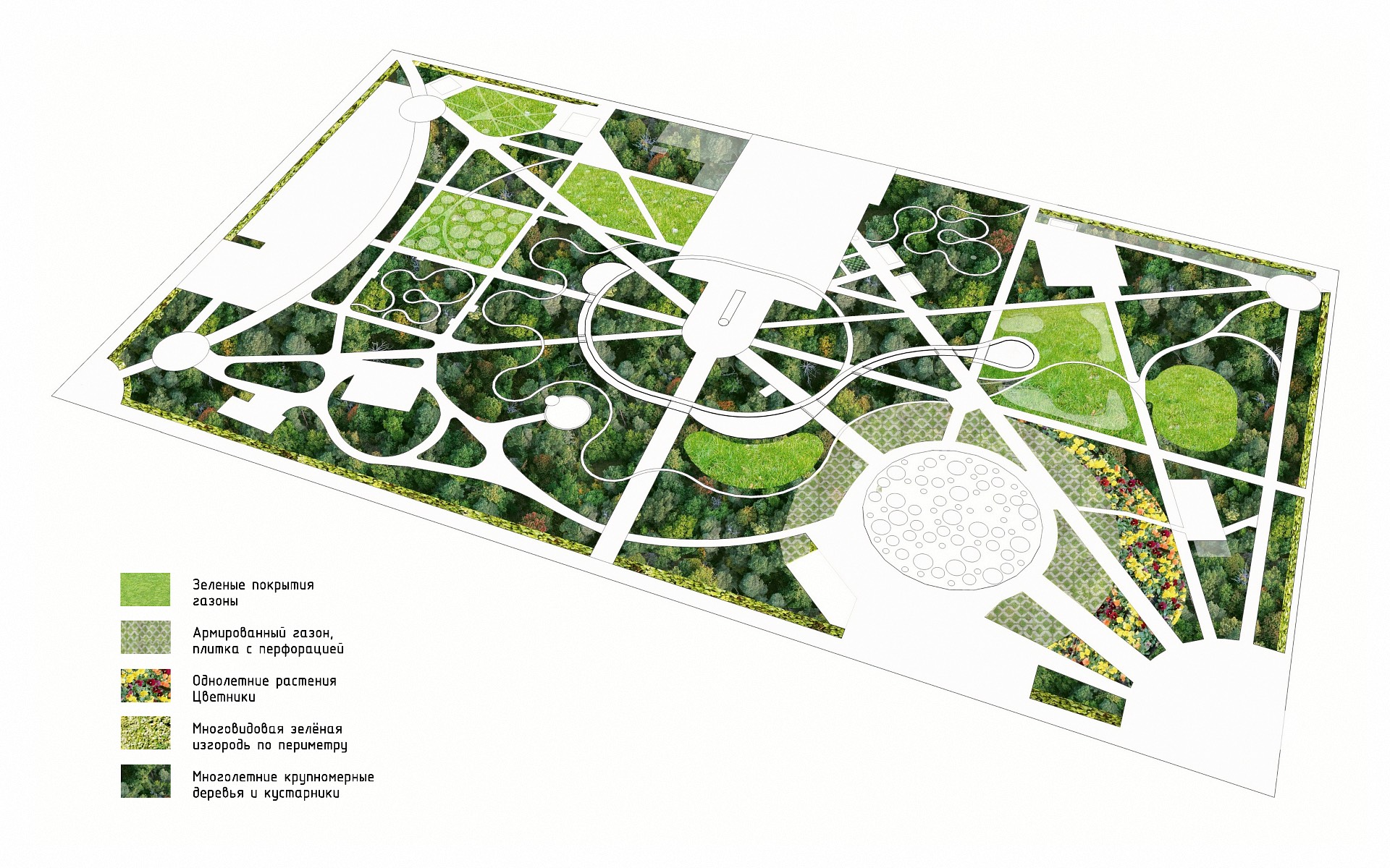 Схема озеленения парка
